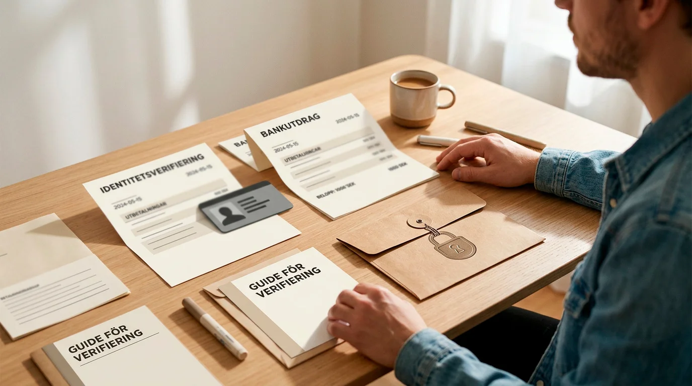 Dokument, uttag och verifiering som kontrolleras före insättning